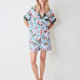 Printfresh | Holiday Hens Short PJ Set - Pale Blue