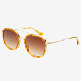 Freyrs | Weston Acetate Round Unisex Sunglasses - Light Tortoise/Brown