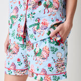 Printfresh | Holiday Hens Short PJ Set - Pale Blue