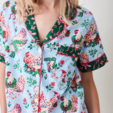 Printfresh | Holiday Hens Short PJ Set - Pale Blue