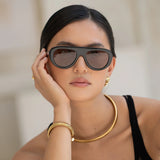 Freyrs | Jetsetter Aviator Acetate Sunglasses - Black