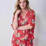 Printfresh | Holiday Hens Satin Wildest Dreams Set - Red Stocking