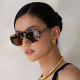 Freyrs | Jetsetter Aviator Acetate Sunglasses - Milky Tortoise