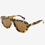 Freyrs | Jetsetter Aviator Acetate Sunglasses - Milky Tortoise