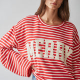 By Together | Just Merry Striped Pullover - Red/Cream