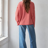 By Together | Just Merry Striped Pullover - Red/Cream