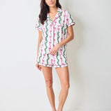 Printfresh | Ribbons & Bows Pima Modal Knit Short PJ Set - Vanilla Cream