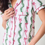 Printfresh | Ribbons & Bows Pima Modal Knit Short PJ Set - Vanilla Cream