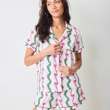 Printfresh | Ribbons & Bows Pima Modal Knit Short PJ Set - Vanilla Cream