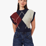 Habitual | Herringbone Sweater Vest - Navy with Winetasting