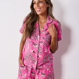 Printfresh | Hen House Cotton Modal Knit Short PJ Set - Rose Pop