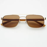 Freyrs | Vesper Unisex Sunglasses - Gold/Solid Brown