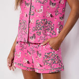 Printfresh | Hen House Cotton Modal Knit Short PJ Set - Rose Pop