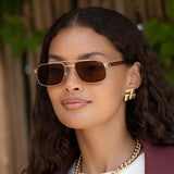 Freyrs | Vesper Unisex Sunglasses - Gold/Solid Brown