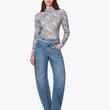Habitual | Gwen Rhinestone Relaxed Bowed Slouch Jean - Pebble