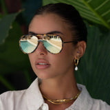 Freyrs | Shay Unisex Aviator Sunglasses - Tortoise/Gold Mirror
