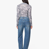 Habitual | Gwen Rhinestone Relaxed Bowed Slouch Jean - Pebble