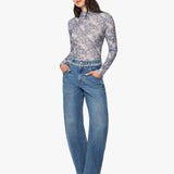 Habitual | Gwen Rhinestone Relaxed Bowed Slouch Jean - Pebble