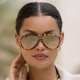 Freyrs | Shay Unisex Aviator Sunglasses - Tortoise/Gold Mirror