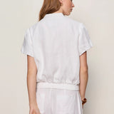 Sanctuary | Everyly Linen Bomber - White