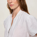 Sanctuary | Everyly Linen Bomber - White
