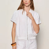 Sanctuary | Everyly Linen Bomber - White