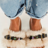 Free People | Frankie Faux Fur Slide - Oatmeal