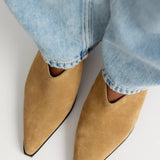 Free People | Tell Me About It Studded Wrap Heels - Tan Suede
