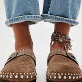 Free People | Cayatana Studded Mule - Taupe Suede