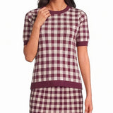 LUCY PARIS | Lisa Knit Top - Plum Cream