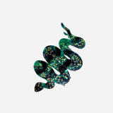 Solar Eclipse | Hand-painted Claw Hair Clip - Green Snake