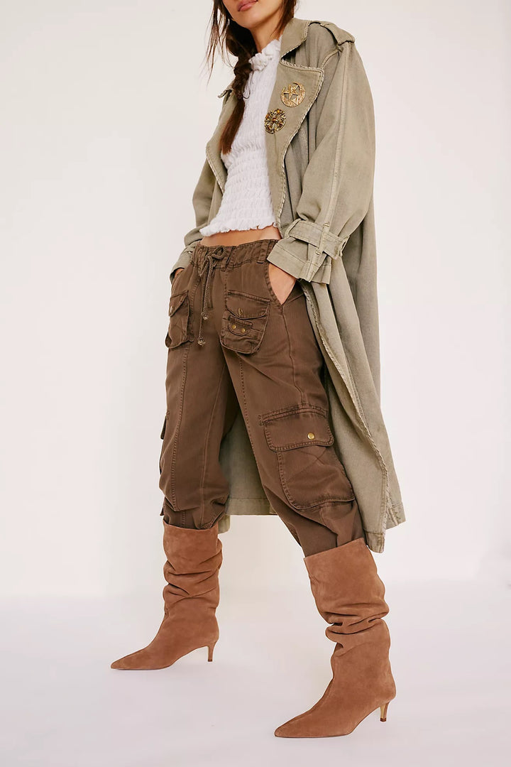 Free People | Kiki Kitten Heel Boot - Tan Suede