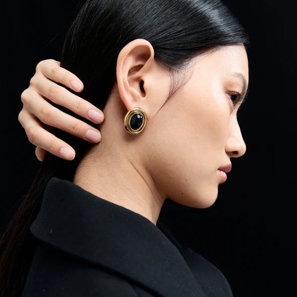 Prize Earrings - Gold/Black