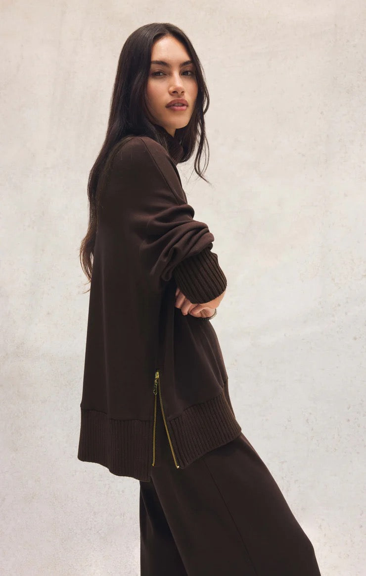 Z Supply | Sable Rib Sweatshirt - Chocolate Cherry