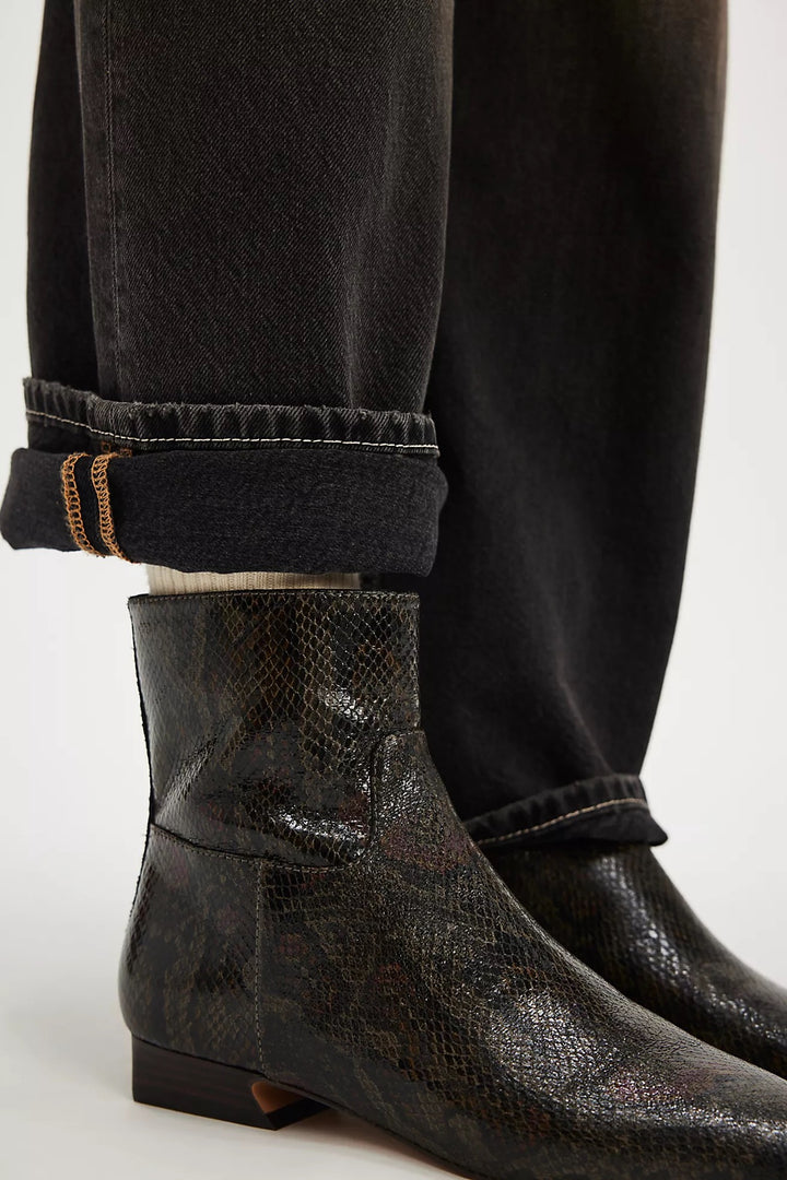 Free People | Easy Does It Vegan Snake Boots - Military Snake Print