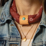 Jenni Earle | Leather Bandana Slide - Studded Dash Scarf Ring