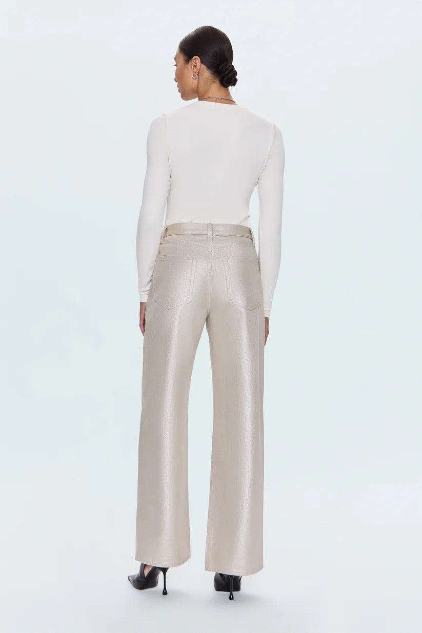 Pistola | Tate Hight Rise Bowed Wide Leg Jean - Champagne Luster