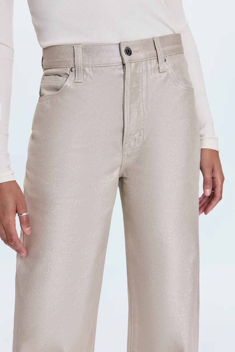 Pistola | Tate Hight Rise Bowed Wide Leg Jean - Champagne Luster