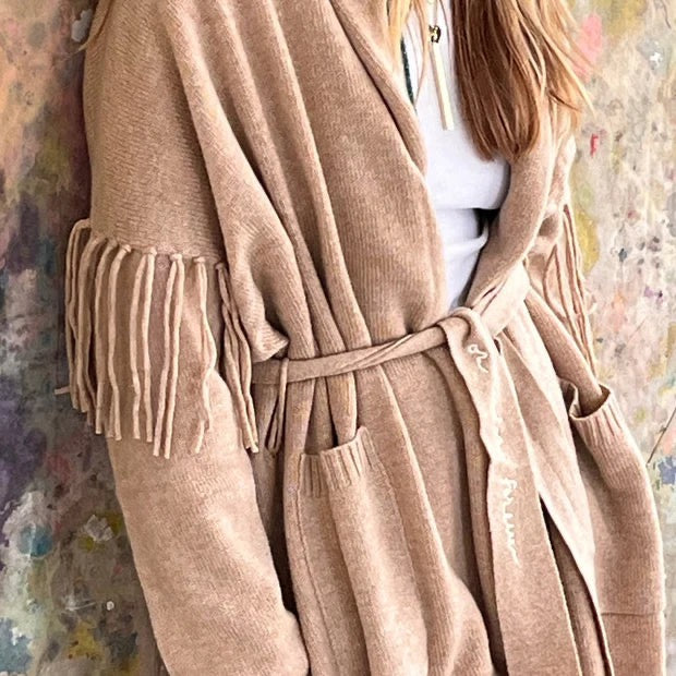 Kerri Rosenthal | Cali Fringe Cardigan - Camel