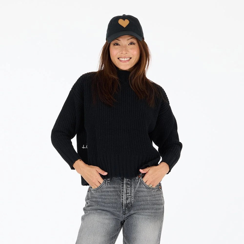 Kerri Rosenthal | Marlow Imperfect Heart Sweater - Black