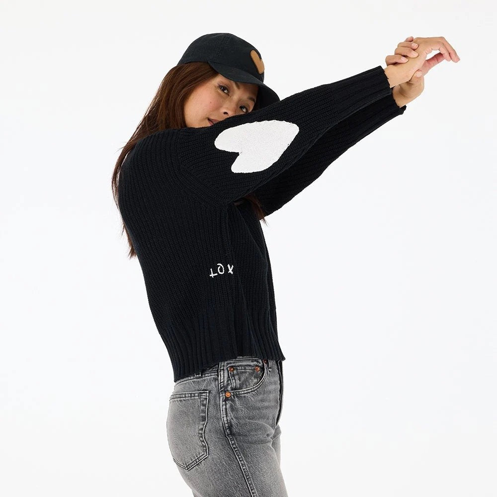 Kerri Rosenthal | Marlow Imperfect Heart Sweater - Black