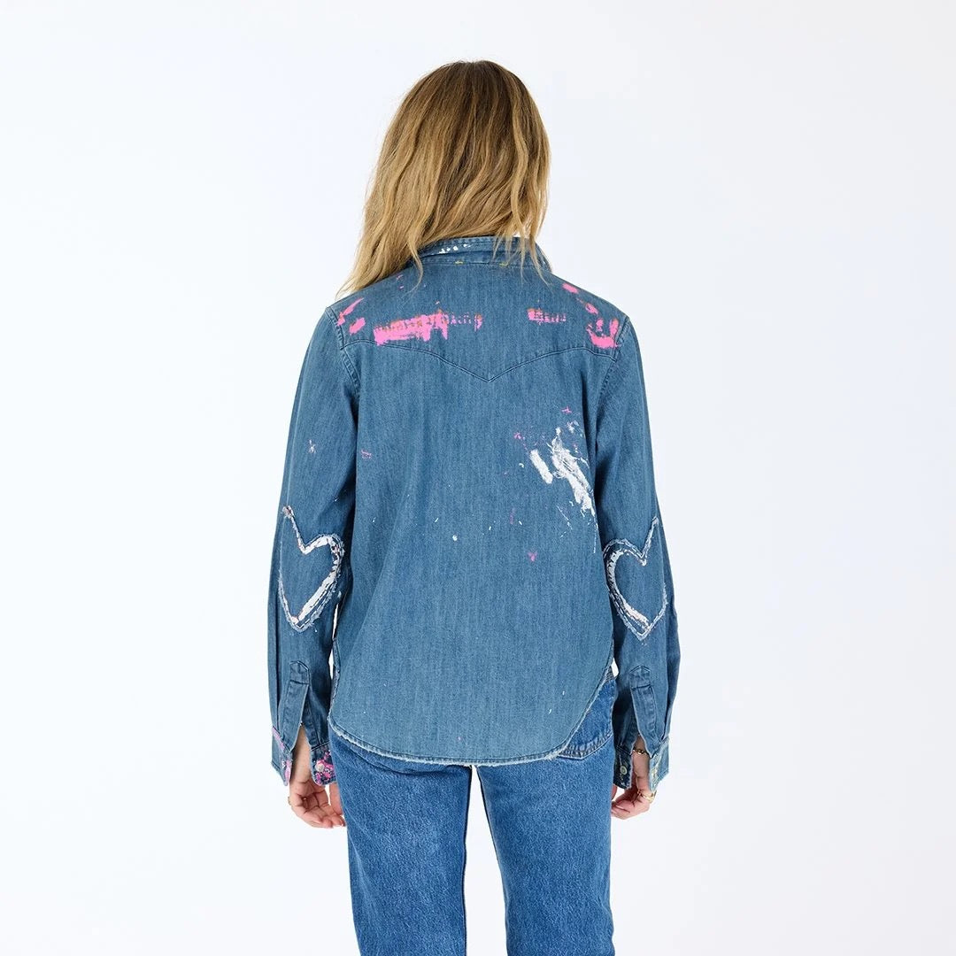 Kerri Rosenthal | Pia Western Studio Shirt - True Denim