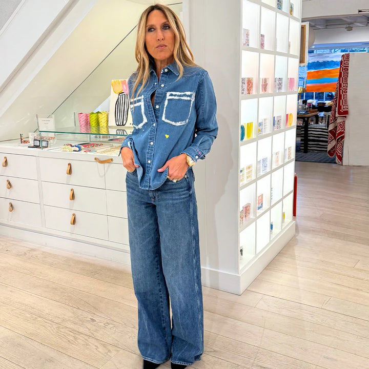 Kerri Rosenthal | Pia Western Studio Shirt - True Denim