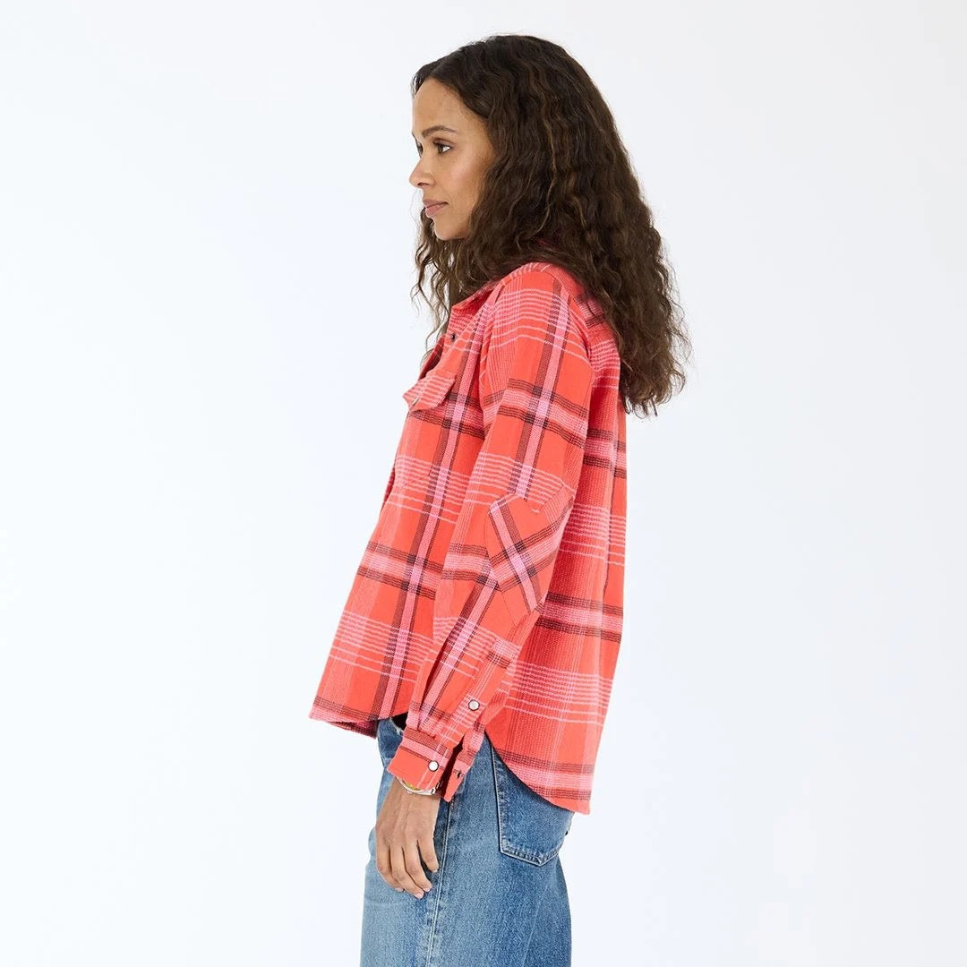 Kerri Rosenthal | Pia Western Flannel Plaid Shirt - Red