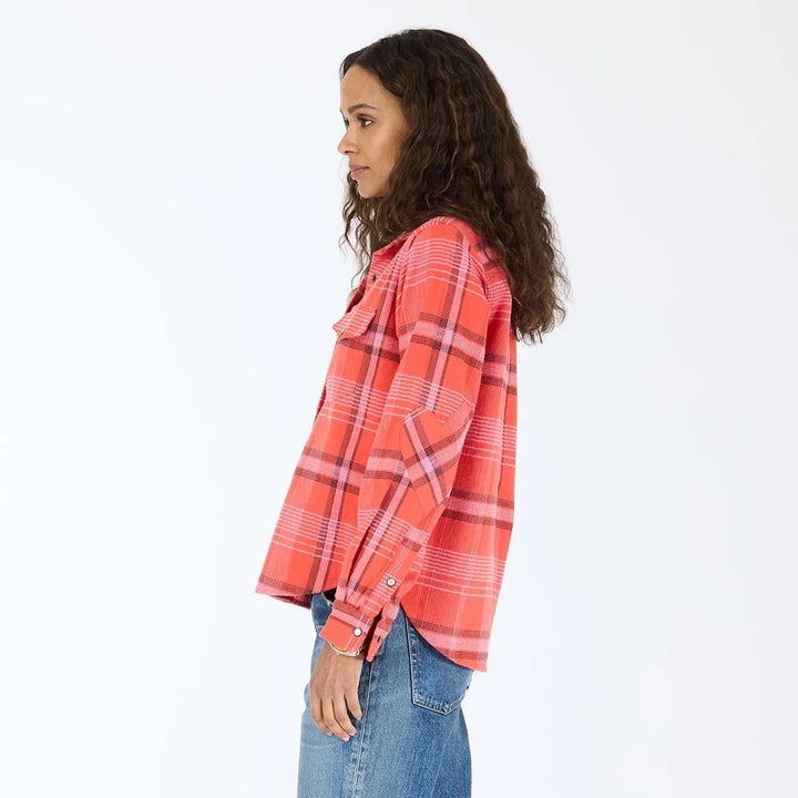 Kerri Rosenthal | Pia Western Flannel Plaid Shirt - Red