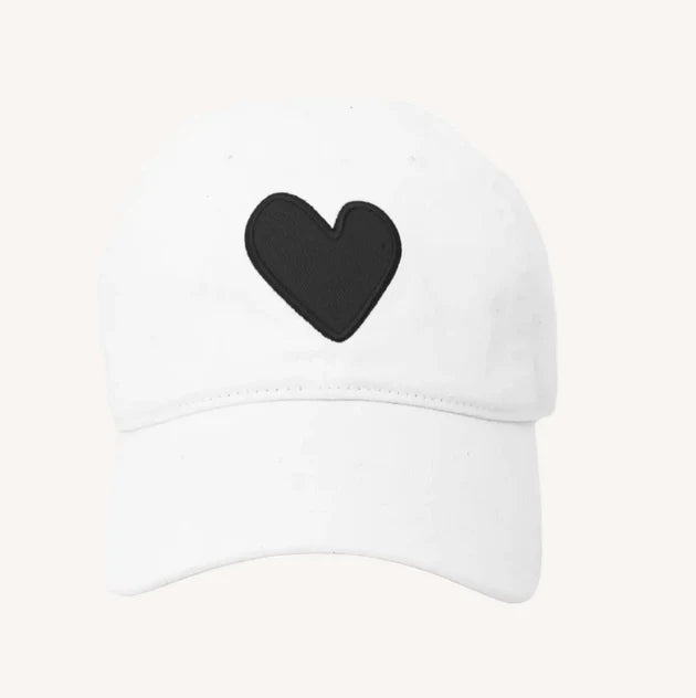 Kerri Rossenthal | Baseball Hat Heart Patch - White & Black