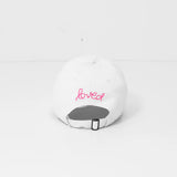 Kerri Rossenthal | Baseball Hat Heart Patch - White & Neon Pink