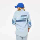 Kerri Rosenthal | Mia U.S of Love Shirt - Light Wash