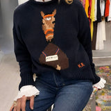 Kerri Rosenthal | Roll Neck Love Reigns Sweater - Indigo Blue