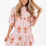 J. Marie | The Kade Dress - Burnt Orange Stripe Floral